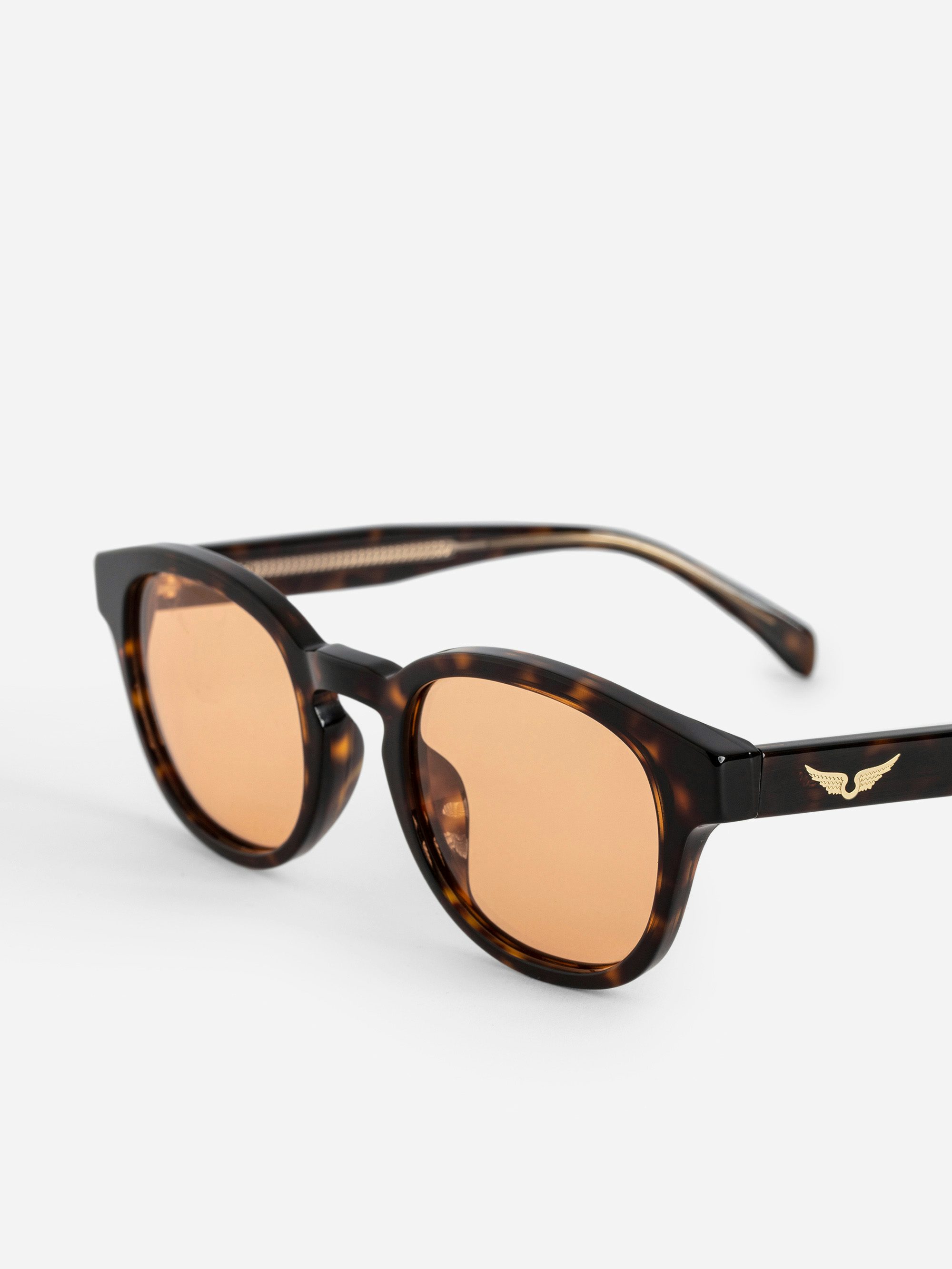 ZV23H6 Sunglasses - Rounded unisex sunglasses adorned with wings on the temples.